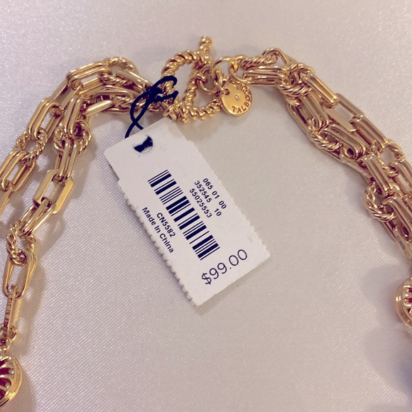 NWT Talbots semiprecious multi colored gold tone 2 strand necklace - Picture 8 of 8